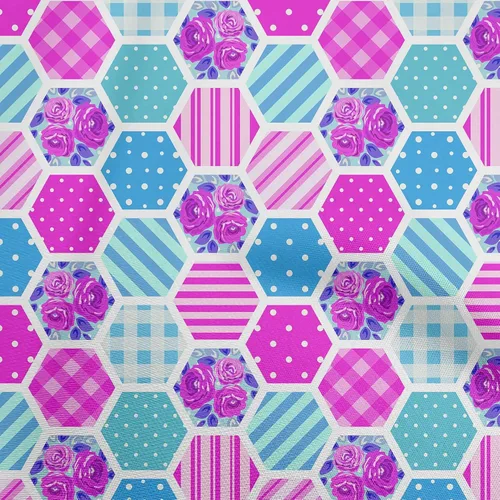 oneOone Velvet Light Blue Fabric Floral Quilting Supplies Print Sewing Fabric by The Yard 58 Inch Wide-XS