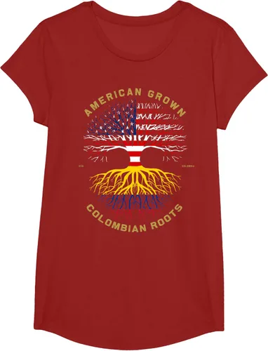 Miniatura 79 de Camiseta de regalo con la bandera de Estados Unidos con árbol de raíces colombianas