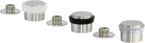 Miniatura 3 de Topes de puerta EVI Tope de puerta de acero inoxidable - Cierre de tornillo - Protector de goma negro - Tope de puerta de 0.94 x 0.83 pulgadas