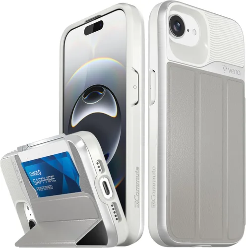 Miniatura 86 de VENA vCommute Funda tipo cartera compatible con Apple iPhone 14 (15.5 cm), funda de cuero con tapa plegable, tarjetero con función de soporte