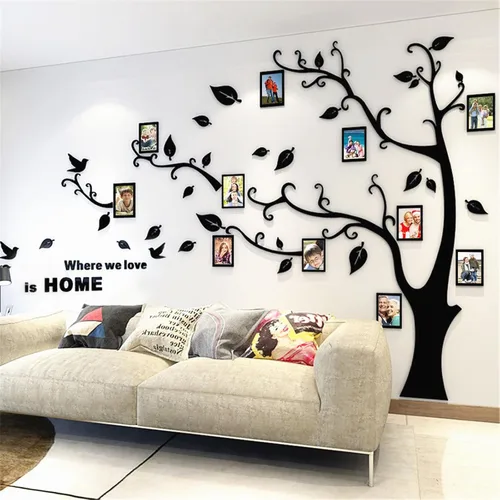 Miniatura 18 de Calcomanías de pared de árbol 3D - DIY, calcomanías de marcos de fotos y árbol de pared, marcos para fotos familiares, murales con calcomanías