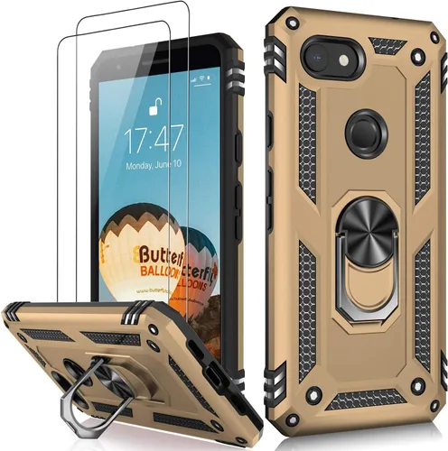 Miniatura 96 de LUMARKE Funda para Google Pixel 5 con protector de pantalla, pasa 16 pies, probada en caídas, grado militar, con soporte de anillo magnético, Rojo