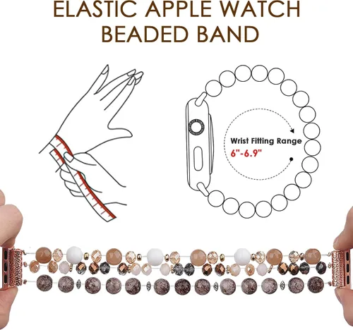 Miniatura 5 de CAGOS Bracelet Beaded Compatible with Apple Watch Band Series 11/10/9/8/7/6/5/4/3/2/1 SE 38mm 40mm 41mm 42mm 44mm 45mm 46mm, Cute Handmade Fashion