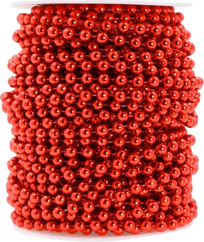 Miniatura 23 de Mandala Crafts Rollo de cadena de perlas negras de 0.157 pulgadas (0.157 in), guirnalda de perlas de 44 yardas para decoración de bodas, arreglos