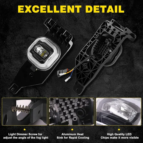 Miniatura 5 de REALOVE Kit de Luz de Niebla LED para FORD F250 F350 F450 F550 Super Duty 2005 2006 2007, Faro de Conducción con DRL y Señal de Giro, 1 Par