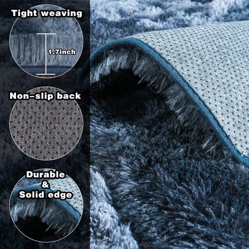Miniatura 19 de Alfombras de área de 8x10 para sala de estar, alfombra shaggy grande ultra suave y esponjosa para dormitorio, alfombras de felpa mullida Blanco crema