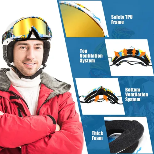 Miniatura 3 de 2 piezas de gafas para ATV para adultos, gafas antiniebla para moto de tierra, gafas de motocross para motocicleta y esquí para hombres y mujeres