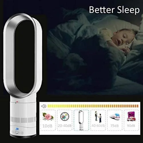 Miniatura 4 de Ventilador de torre con control remoto que ahorra espacio, ventilador portátil sin aspas para dormitorio, sala de estar, oficina (dorado)