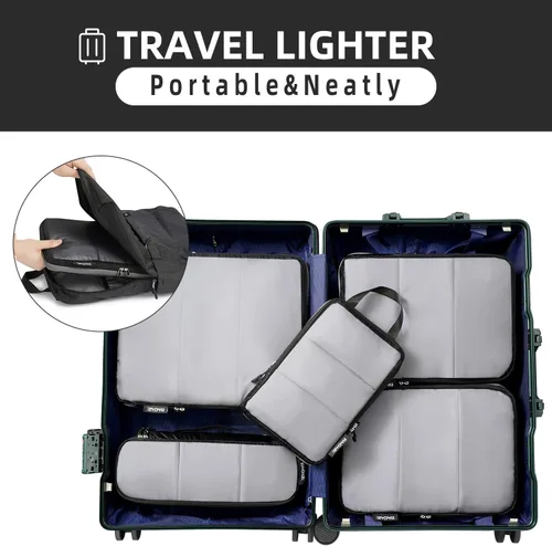 Miniatura 122 de BAGAIL 4 Set/6 Set Ultraligero Compresión Embalaje Cubos Organizador de Embalaje para Accesorios de Viaje Equipaje Maleta Mochila