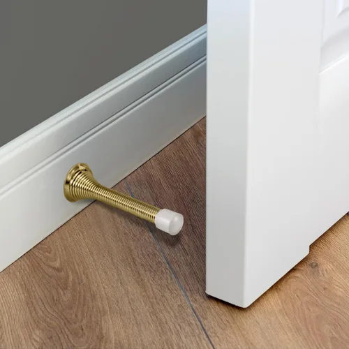 Miniatura 8 de Paquete de 10 topes de puerta de resorte de latón pulido, tapón de puerta flexible con punta de goma - Tope de puerta de resorte - Design House