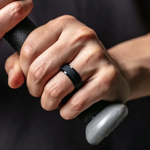 Miniatura 2 de Saco Band Silicone Ring Wedding Band for Men - 8.8mm Width 2.3mm Thick