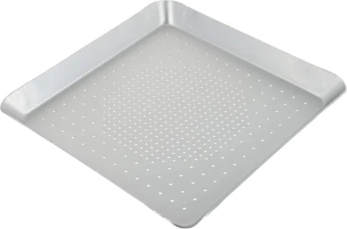 Yardwe Bandeja para hornear pizza cuadrada de aluminio perforado de 9.05 pulgadas con profundidad de 0.78 pulgadas para pizzas crujientes horneadas