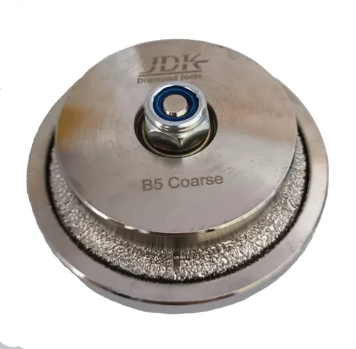 JDK B5 Diamond Hand Profiler Wheel Broca de enrutador soldado al vacío grueso 5/8 ''-11 rosca Demi Half Bullnose 3/16 pulgadas forma para piedra