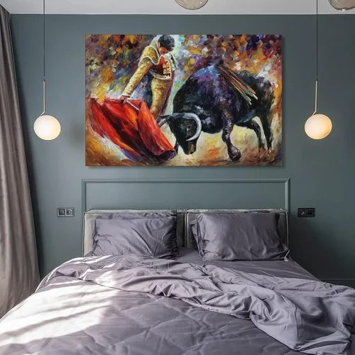 Miniatura 8 de Pintura artística de pared taurina española, decoración del hogar, pintura al óleo sobre lienzo, póster y arte de pared, impresión moderna