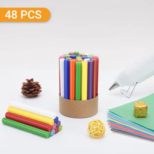 Miniatura 7 de Manarty Barras de pegamento caliente de colores tamaño completo, 48 unidades de 0.43 pulgadas de diámetro x 4 pulgadas de largo, 12 barras