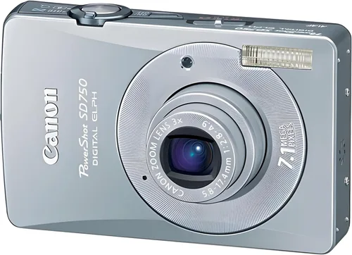 Canon PowerShot SD750 7.1MP Cámara digital Elph con zoom óptico 3x (plata) (Modelo antiguo)