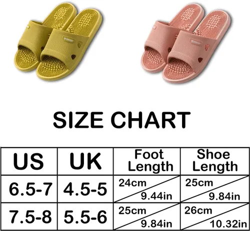 Miniatura 2 de Acupresión Reflexología Baño Masaje Zapatillas Sandalias Sandalias para Hombre y Mujer Hogar Absorción de Golpes, Terapia Promoción de la Rosa