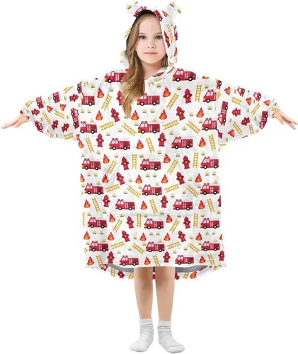 Miniatura 19 de Mantas portátiles para niños, súper suaves, cálidas y acogedoras, sudadera con capucha de gran tamaño, regalos para niños de 3 a 14 años, niñas