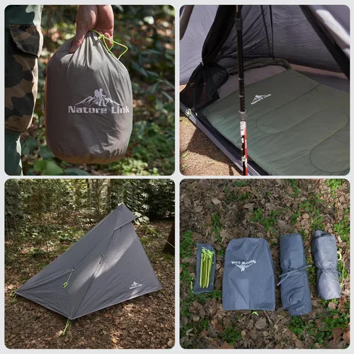 Miniatura 6 de Altair One - Tienda de campaña de senderismo ultraligera, nailon SIL impermeable, doble pared, 3 estaciones, refugio para 1 persona para mochileros