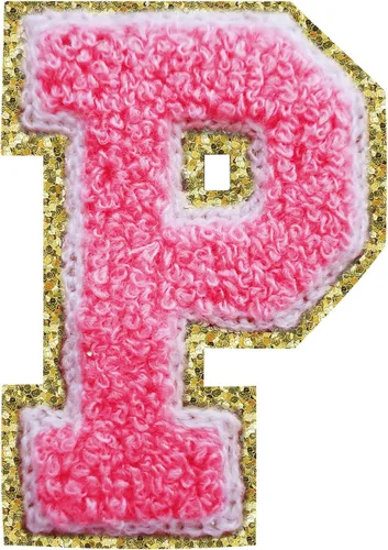 Miniatura 39 de Parches de letras termo-adhesivas de felpilla para chaquetas, parches de letras universitarias con brillantina para planchar en la letra azul A
