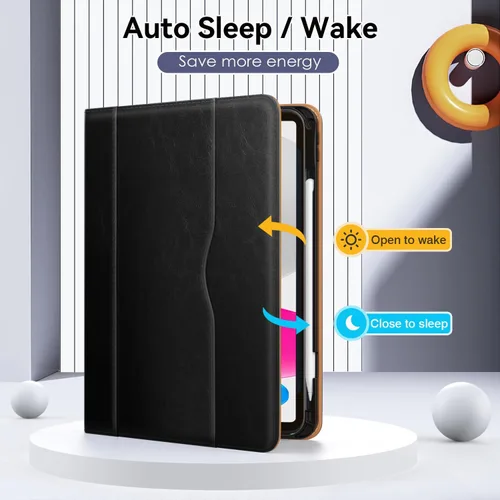 Miniatura 3 de Funda OKP para iPad de 11 pulgadas (A16) 2025 / 10ª Generación 2022, para iPad 11ª / 10ª de 10.9 pulgadas con funda de cuero PU de visualización