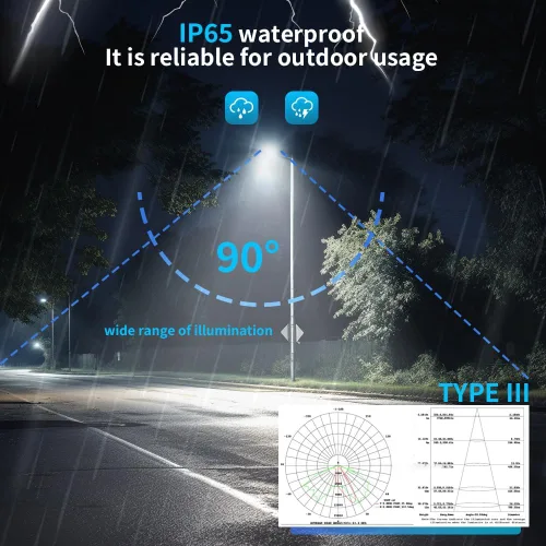 Miniatura 6 de Paquete de 4 luces LED de estacionamiento para exteriores de 300 W con fotocélula del atardecer al amanecer y ajustador deslizante, luz diurna