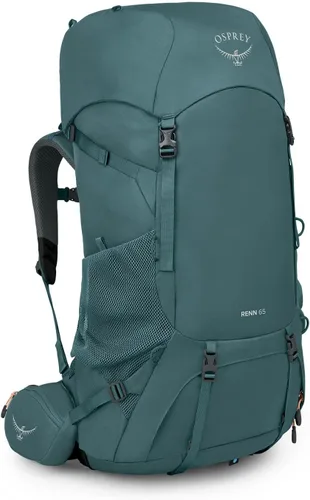 Osprey Renn 65L Mochila de mochilero para mujer, color azul cascada/naranja melón, ajuste extendido Cascada Azul/Melón Naranja