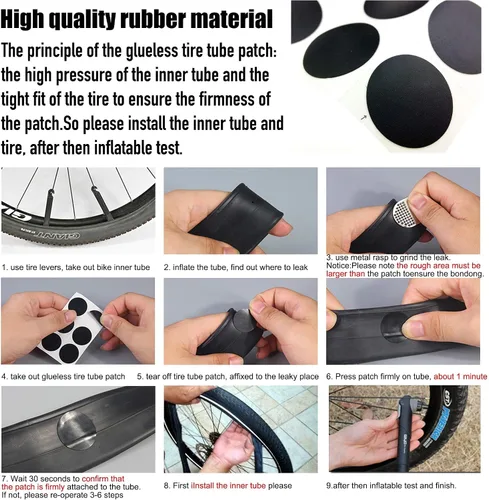 Miniatura 6 de DAWAY Kits de herramientas de reparación de bicicletas, bolsa de reparación de bicicletas y bomba de bicicleta de 120 PSI o bolsa de sillín