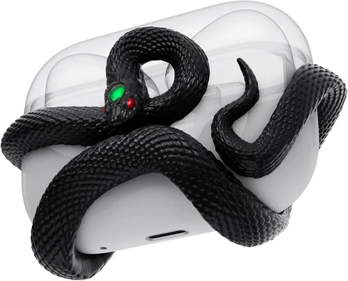 Miniatura 9 de La Funda Decorativa de Serpiente Compatible con AirPods 4ª Generación. Funda 3D Creativa y Estética de Serpiente de HaloMyyth, Cabeza Iluminada