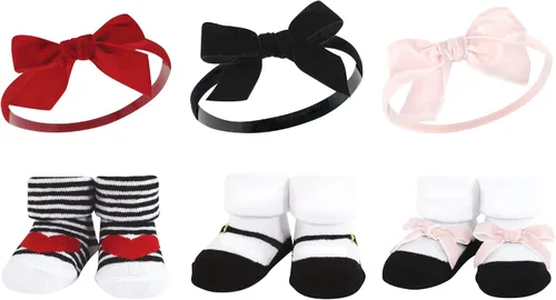 Miniatura 45 de Hudson Baby Conjunto de regalo de diadema y calcetines para niña Flor azul marino rosa