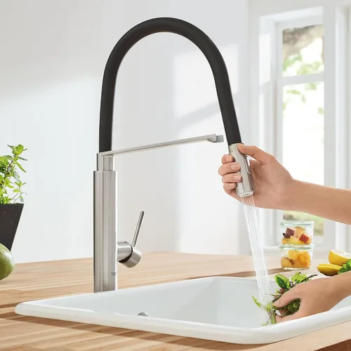 Miniatura 4 de GROHE 31492DC0 Concetto Semi-Pro Grifo de cocina con rociador extraíble Supersteel (acero inoxidable)