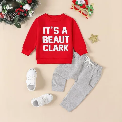 Miniatura 2 de Conjunto de ropa de Navidad para bebé, niño y niña, camisas largas, sudadera de Papá Noel, otoño mi primera Navidad