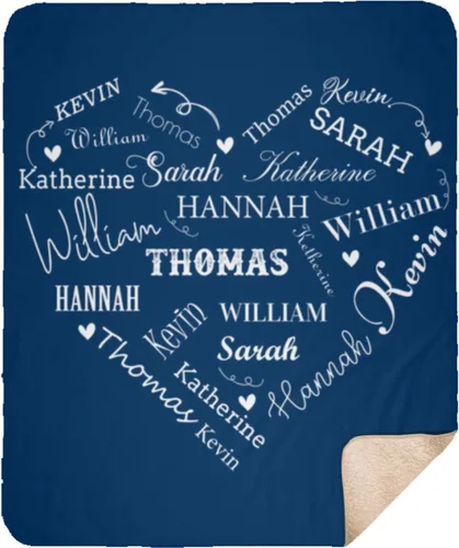 Miniatura 15 de Mantas personalizadas con el nombre, para bebés, niños y adultos, mamá, abuela, abuelo. Manta personalizada con tus nombres. Manta personalizada