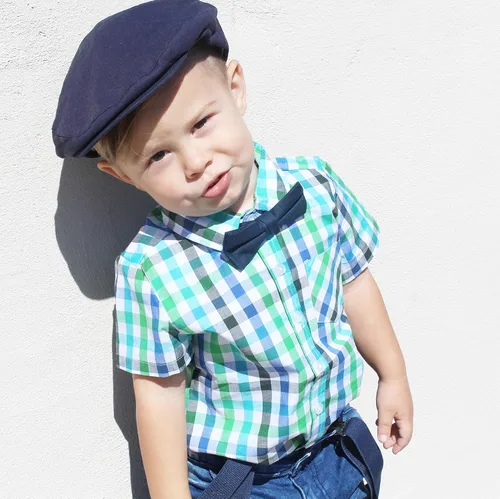 Miniatura 53 de Born to Love Gorro de conductor a rayas para niños pequeños