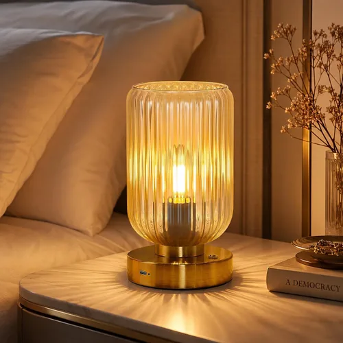 Miniatura 10 de LigthRound Touch Table Lamp for Bedroom, Cordless Bedside Small Table Lamp, Dimmable Rechargeable Battery Operated Lamp for Nightstand, Bedside