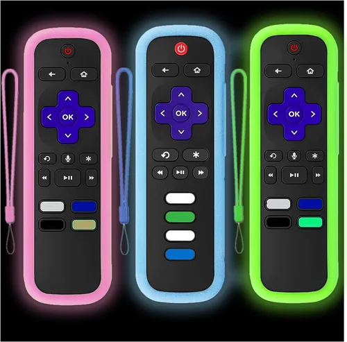 Miniatura 16 de Funda protectora de silicona para control remoto de Roku Funda universal para control remoto Roku de TCL Hisense con rastreador, luz