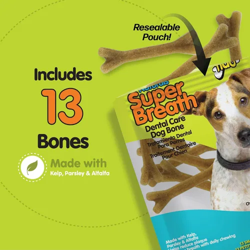 Miniatura 4 de Fido Super Breath - Huesos para el cuidado dental para perros, 13 unidades de golosinas dentales para perros pequeños (hechos en Estados Unidos)