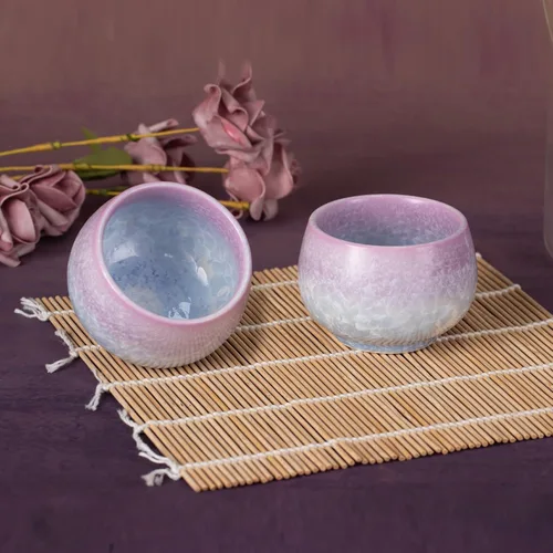 Miniatura 3 de KAMMAK Juego de 2 tazas de té pequeñas de porcelana de 6.7 onzas, tazas de té japonesas de cerámica para el hogar, fiesta, oficina, juego de té