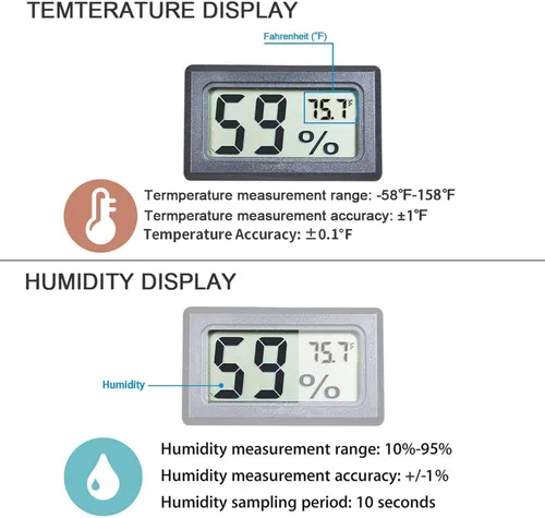Miniatura 6 de Goabroa Mini termómetro higrómetro digital medidor de humedad para interiores con sensor de temperatura Fahrenheit (℉)