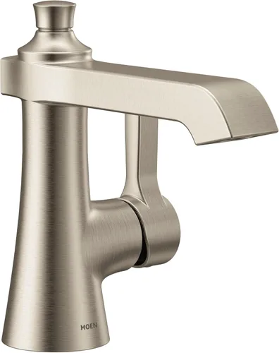 Miniatura 11 de Moen Grifo de baño Flara de oro cepillado con un solo orificio con ensamblaje de drenaje, S6981BG
