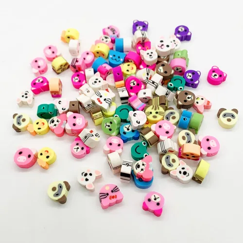Miniatura 24 de 100 cuentas de arcilla polimérica mixta Heishi para hacer pulseras, aretes, collares, joyas Bola