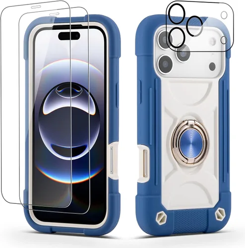 Miniatura 10 de Funda para iPhone Se3/iPhone Se2, iPhone 6/6S, iPhone 7/iPhone 8 de 4.7 pulgadas con soporte de anillo, con 2 protectores de pantalla resistentes