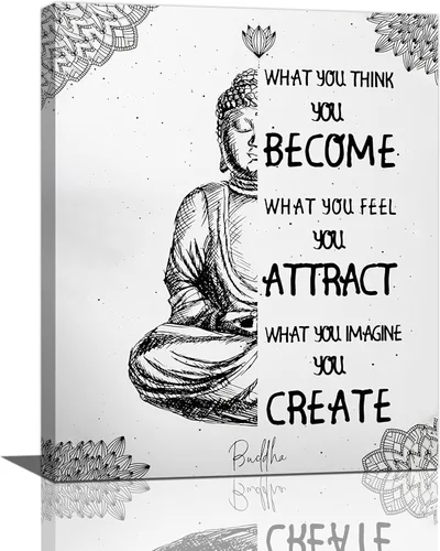 Arte de pared Zen para baño, cuadros de meditación de Buda, decoración de pared, citas espirituales inspiradoras zen, pintura de impresión en lienzo