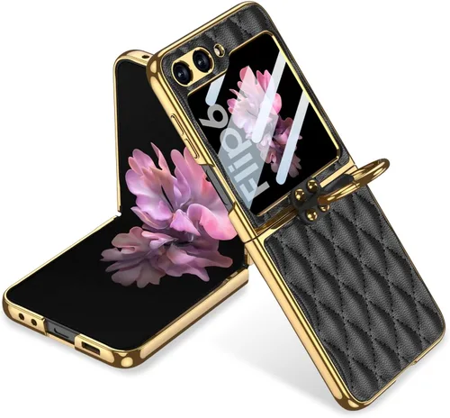 Miniatura 16 de SHIEID Z Flip 5 - Funda para Samsung Galaxy Z Flip 5 con anillo para teléfono, forro de esponja y diseño en forma de diamante para Samsung Galaxy Z