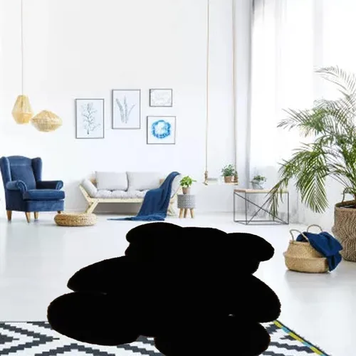 Miniatura 3 de Alfombra en forma de oso, de 17.7 x 23.6 in, suave y lanuda para dormitorio de los niños, bonita alfombra de piel sintética suave y esponjosa