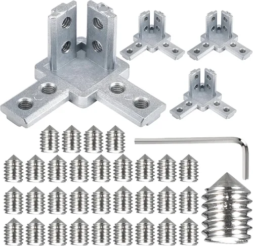 Miniatura 11 de BELLA BAYS 40Series 10Sets de conector interior negro en forma de L, conector de esquina oculta, accesorios de extrusión de aluminio 4040