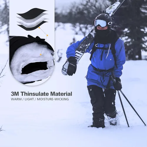 Miniatura 3 de FREE SOLDIER Guantes de esquí de nieve con pantalla táctil impermeables para hombres y mujeres, guantes de snowboard de invierno 3M Thinsulate