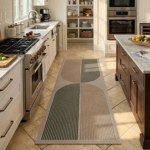 Alfombra Moderna de Yute Fácil de Limpiar Arcoíris Lahome, 2x6 Alfombra de Pasillo Lavable para Cocina, Alfombras de Pasillo para Pasillos, Alfombra