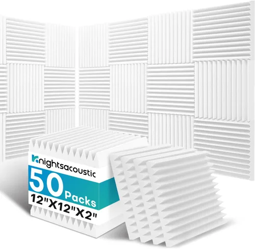 Miniatura 9 de Paquete de 36 paneles de espuma de insonorización para paredes, paneles de espuma acústica de 5 x 30.5 x 30.5 cm, paneles acústicos de alta densidad