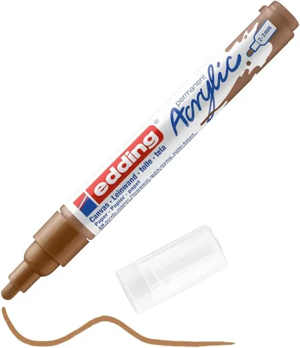 Miniatura 13 de edding 5100 Medium Grey-1 Punta redonda impermeable de 0.079-0.118 in, pintura acrílica para dibujar sobre lienzo, papel de arte y marcadores